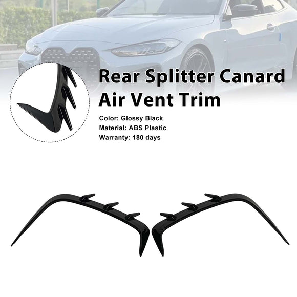 Guarnição de ventilação de ar canard divisor de para-choque traseiro compatível com BMW Série 4 Coupe G22 2021-2026