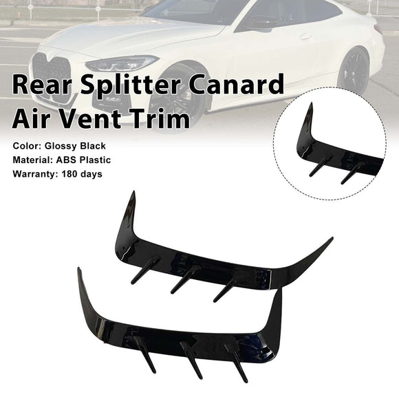 Guarnição de ventilação de ar canard divisor de para-choque traseiro compatível com BMW Série 4 Coupe G22 2021-2026