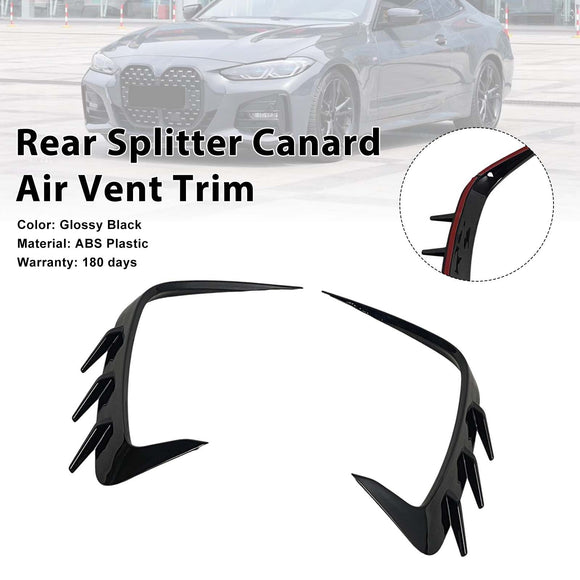 Guarnição de ventilação de ar canard divisor de para-choque traseiro compatível com BMW Série 4 Coupe G22 2021-2026