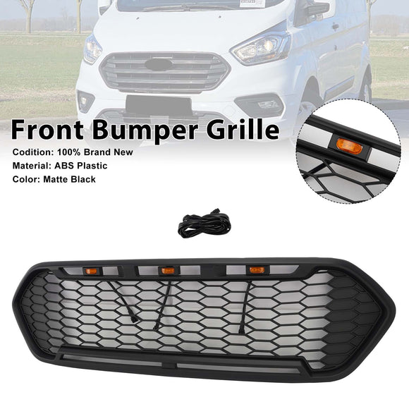 2018-2023 Ford Transit Custom Honeycomb Raptor Style Grill Frontstoßstange Mattschwarzer Grill mit LED