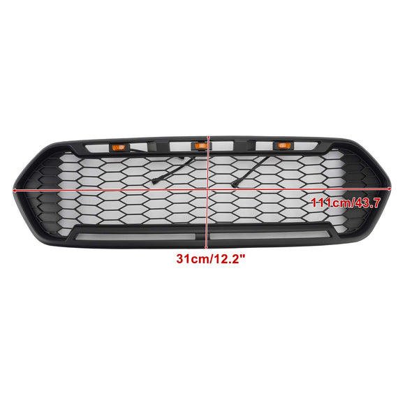 2018-2023 Ford Transit Custom Honeycomb Raptor Style Grill Frontstoßstange Mattschwarzer Grill mit LED