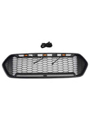 2018-2023 Ford Transit Custom Honeycomb Raptor Style Grill Frontstoßstange Mattschwarzer Grill mit LED-16