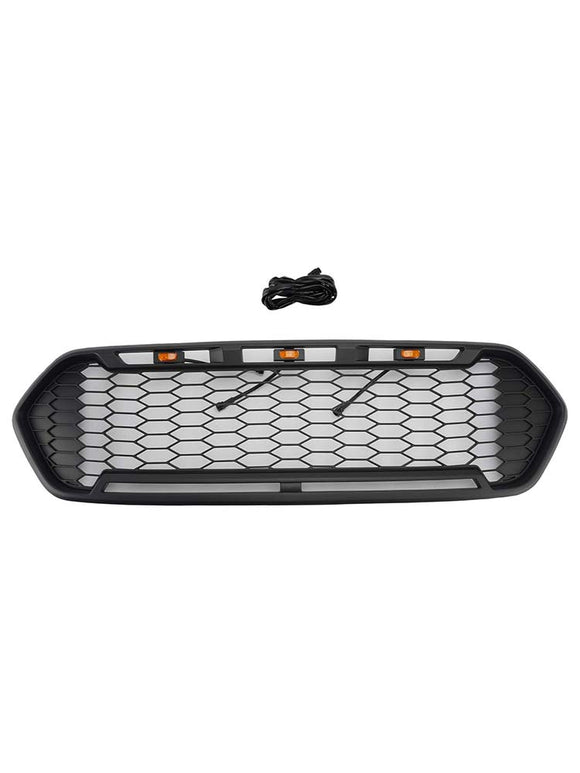 2018-2023 Ford Transit Custom Honeycomb Raptor Style Grill Frontstoßstange Mattschwarzer Grill mit LED