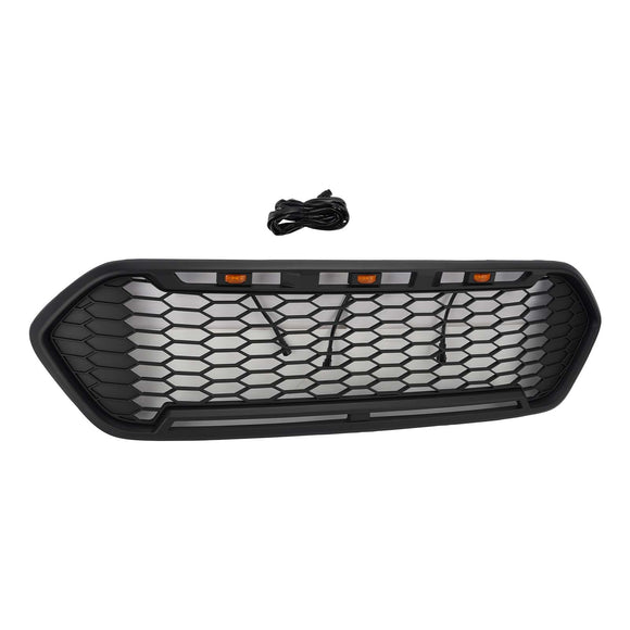 2018-2023 Ford Transit Custom Honeycomb Raptor Style Grill Frontstoßstange Mattschwarzer Grill mit LED