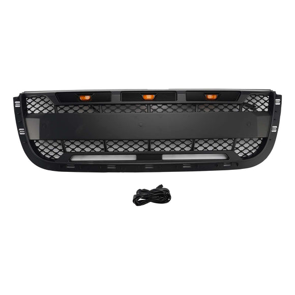 Ford Ranger 2001–2003 Frontgrill, Raptor-Stil, obere Stoßstange, schwarzer Wabengrill mit LED