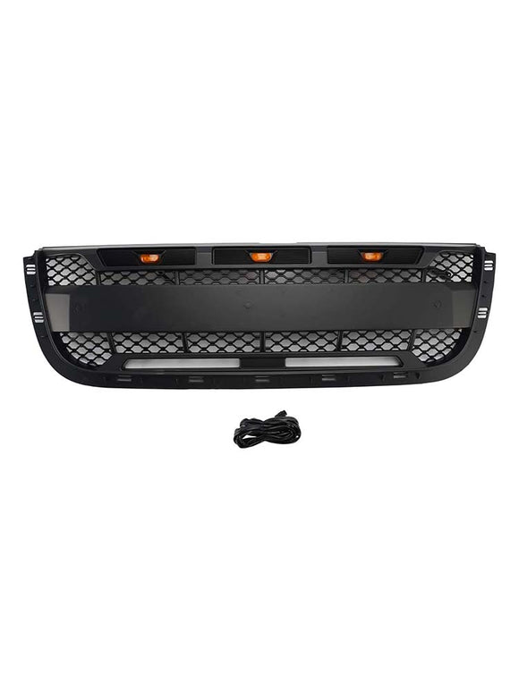 Ford Ranger 2001–2003 Frontgrill, Raptor-Stil, obere Stoßstange, schwarzer Wabengrill mit LED
