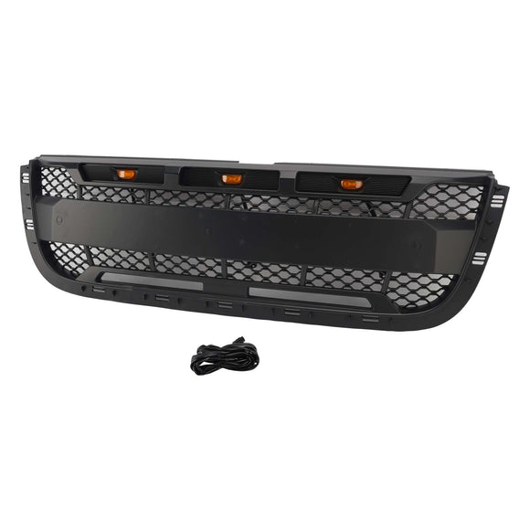 Ford Ranger 2001–2003 Frontgrill, Raptor-Stil, obere Stoßstange, schwarzer Wabengrill mit LED