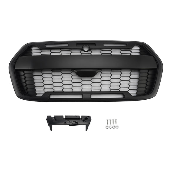 Ford Transit MK8 Raptor Style Kühlergrill 2019–2026 Ersatz für Frontstoßstange, mattschwarzer Grill mit LED