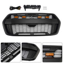 Ford Transit MK8 Raptor Style Kühlergrill 2019–2026 Ersatz für Frontstoßstange, mattschwarzer Grill mit LED-3