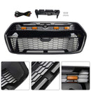 2019–2026 Ford Transit MK8 Raptor Style Kühlergrill, glänzend schwarz, Frontstoßstangen-Ersatzgrill mit LED-Licht-3