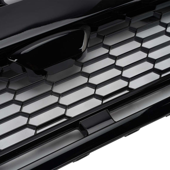 2019–2026 Ford Transit MK8 Raptor Style Kühlergrill, glänzend schwarz, Frontstoßstangen-Ersatzgrill mit LED-Licht