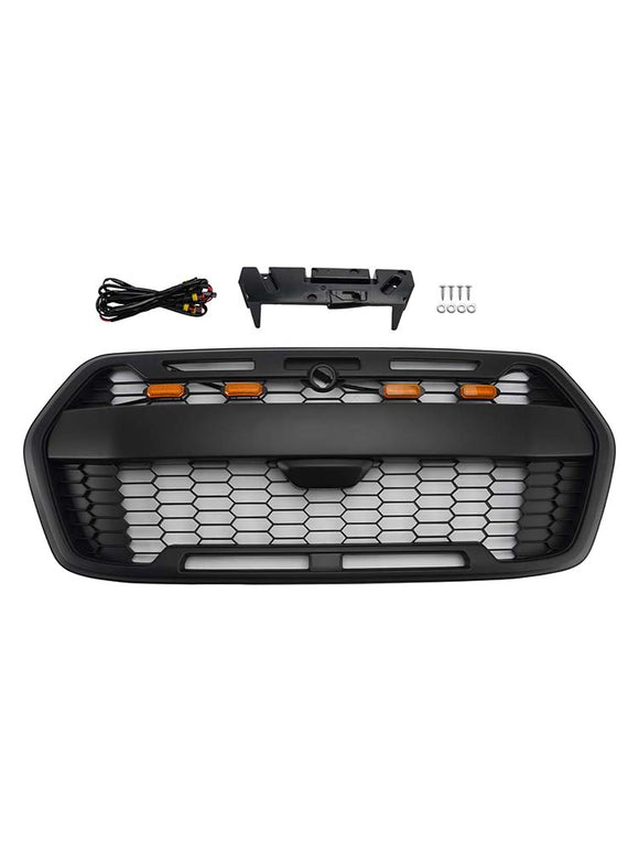 2019-2026 Ford Transit 150 250 350 Frontstoßstange Raptor Style Grill Waben mattschwarzer Grill mit LED