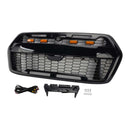 2019–2026 Ford Transit MK8 Raptor Style Kühlergrill, glänzend schwarz, Frontstoßstangen-Ersatzgrill mit LED-Licht-14