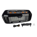 2019–2026 Ford Transit MK8 Raptor Style Kühlergrill, glänzend schwarz, Frontstoßstangen-Ersatzgrill mit LED-Licht-15