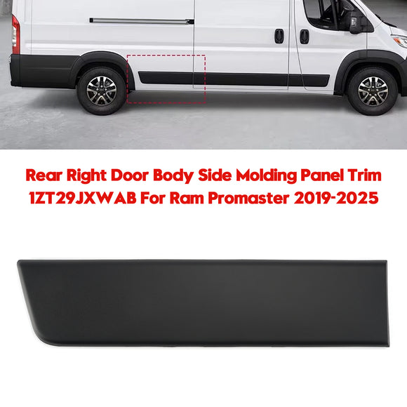 Embellecedor de Panel de moldura lateral de carrocería de puerta trasera derecha 1ZT29JXWAB para Ram Promaster 2019-2025
