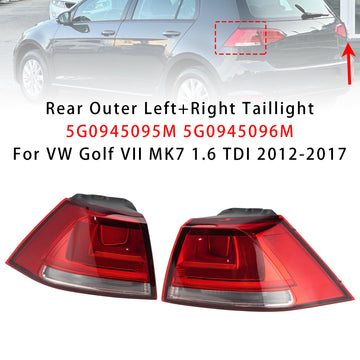 2012-2017 VW Golf VII MK7 1.6 TDI Feu arrière extérieur gauche + droit 5G0945095M 5G0945096M - 0