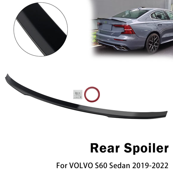 Glänzend schwarzer Heckspoiler im V-Stil Highkick für VOLVO S60 Limousine 2019–2022