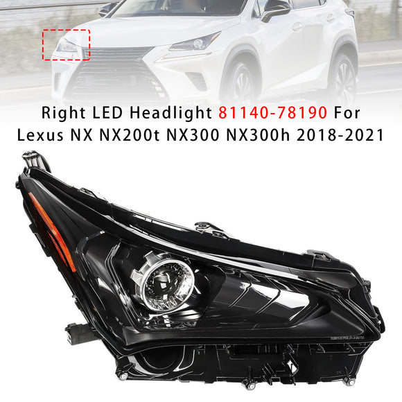 2018–2021 Lexus NX NX200t NX300 NX300h rechter LED-Scheinwerfer 81140–78190 8114078190