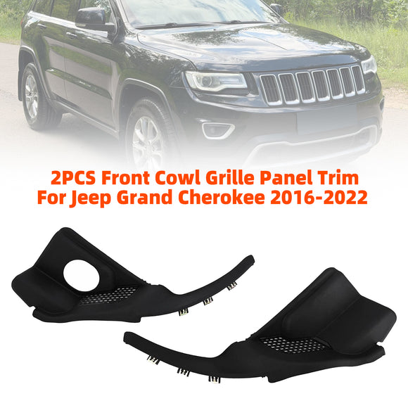 2PCS Front Cowl Grille Panel Trim For Jeep Grand Cherokee 2016-2022