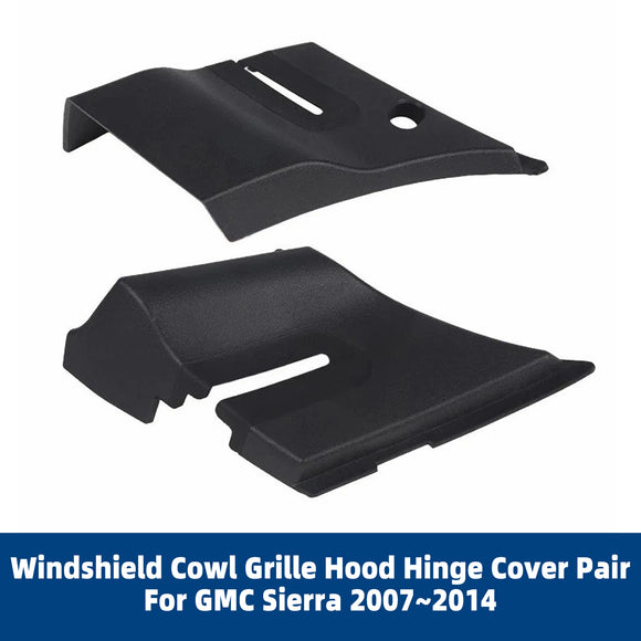 Coppia di coperture per cerniere del cofano della griglia del cofano del parabrezza per GMC Sierra 2007-2014