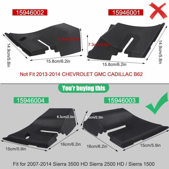 Coppia di coperture per cerniere del cofano della griglia del cofano del parabrezza per GMC Sierra 2007-2014
