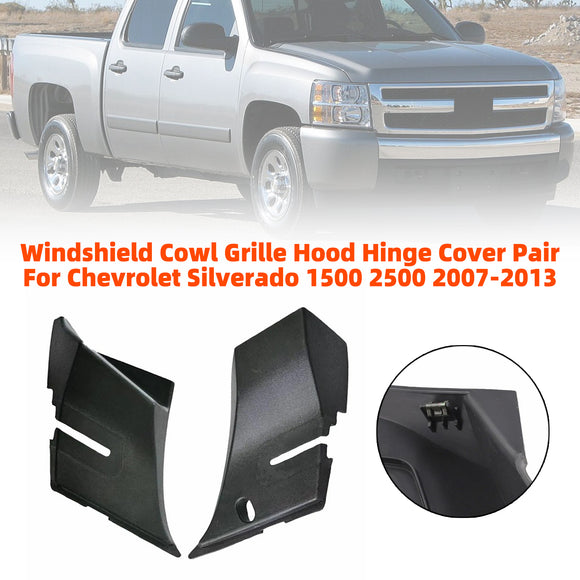 Windshield Cowl Grille Hood Hinge Cover Pair For Chevrolet Silverado 1500 2500 2007-2013