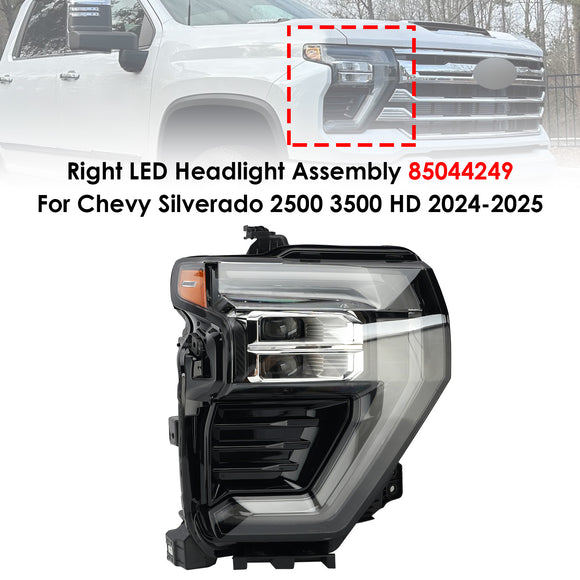 Rechte LED-Scheinwerferbaugruppe 85044249 für Chevy Silverado 2500 3500 HD 2024–2025