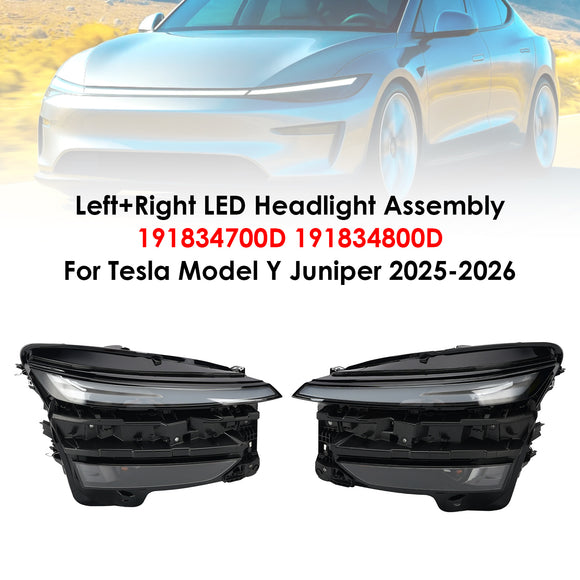 Conjunto de farol esquerdo + direito 191834700D 191834800 para Tesla modelo Y 2025-2026