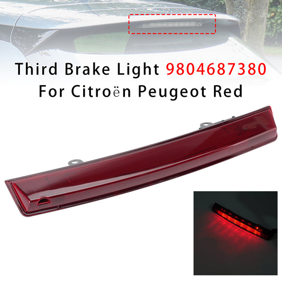 Terza luce freno 9804687380 per Citroen Peugeot Rosso