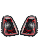 Kit de modificación de línea negra de lámpara trasera izquierda + derecha para Mini R56 2010-2013-4