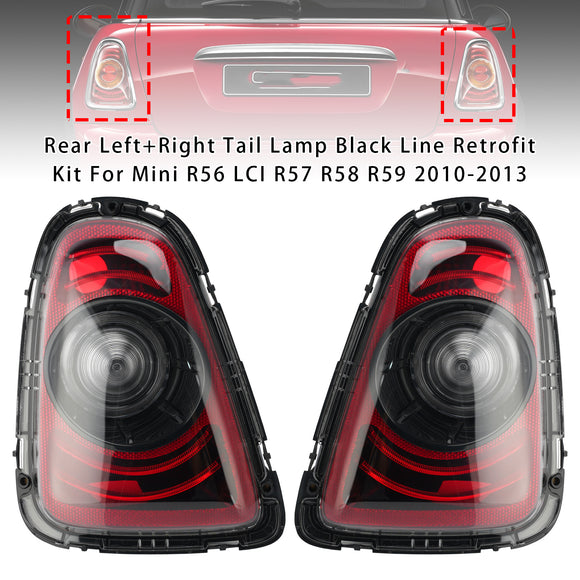 Kit de modificación de línea negra de lámpara trasera izquierda + derecha para Mini R56 2010-2013