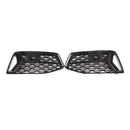 2PCS Front Bumper Grill Grille Fog Light Cover Fit Audi A6 C8 2019-2023-2