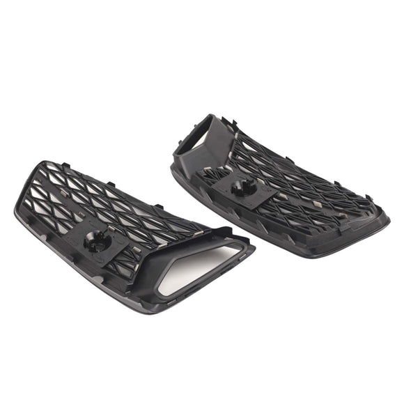 2PCS Front Bumper Grill Grille Fog Light Cover Fit Audi A6 C8 2019-2023