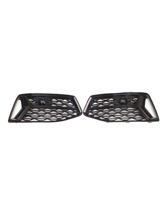 2PCS Front Bumper Grill Grille Fog Light Cover Fit Audi A6 C8 2019-2023