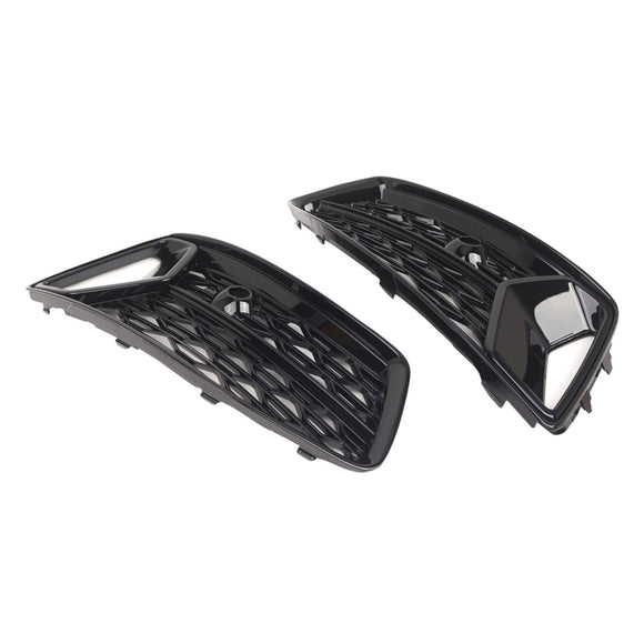 2PCS Front Bumper Grill Grille Fog Light Cover Fit Audi A6 C8 2019-2023