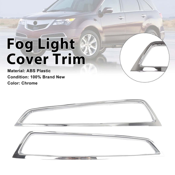 2 STKS Voorbumper Grille Mistlamp Cover Trim Fit Acura MDX 2010-2013 Chrome