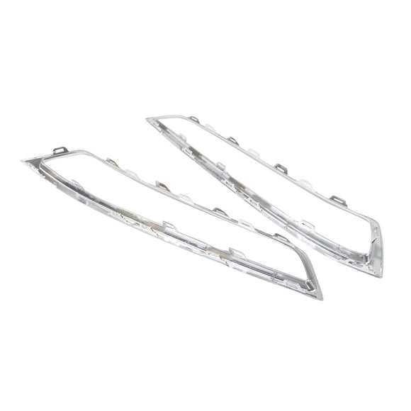2 STKS Voorbumper Grille Mistlamp Cover Trim Fit Acura MDX 2010-2013 Chrome