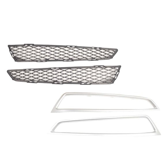 Copertura fendinebbia griglia anteriore 2 pezzi con rivestimento adatto per Acura MDX 2010-2013 argento