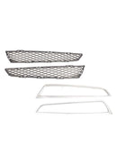 Copertura fendinebbia griglia anteriore 2 pezzi con rivestimento adatto per Acura MDX 2010-2013 argento-9
