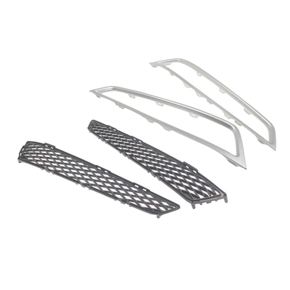 Copertura fendinebbia griglia anteriore 2 pezzi con rivestimento adatto per Acura MDX 2010-2013 argento