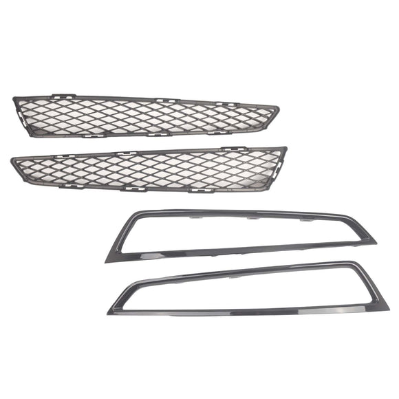 Copertura fendinebbia griglia anteriore 2 pezzi con rivestimento adatto per Acura MDX 2010-2013 nero