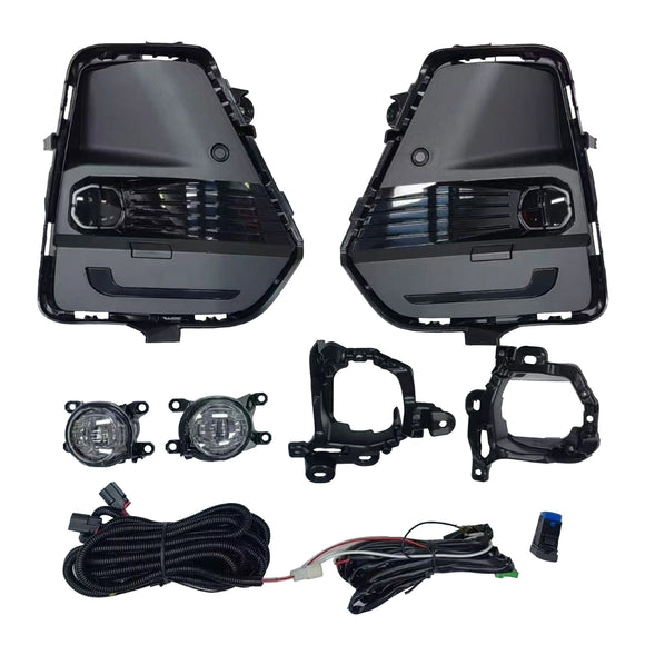2026 2027 Toyota RAV4 White LED Front Bumper Fog Light Assembly Kit Bezel