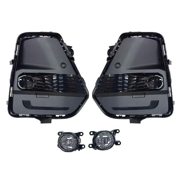 2026 2027 Toyota RAV4 White LED Front Bumper Fog Light Assembly Kit Bezel