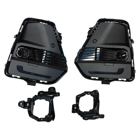 2026 2027 Toyota RAV4 White LED Front Bumper Fog Light Assembly Kit Bezel