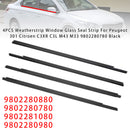 4PCS Dichtungsstreifen Fensterglas Dichtungsstreifen für Peugeot 301 9802280780 Schwarz-1