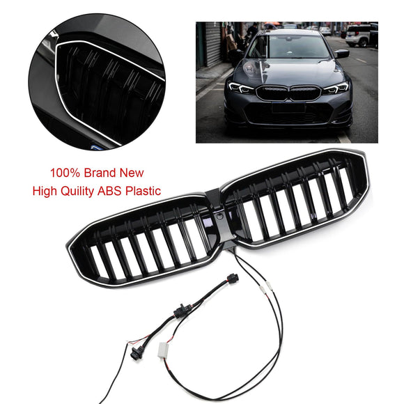 BMW 2023-2024 Série 3 G20 G21 320i/330i/M340i/318i/320d Calandre avant en maille noire brillante