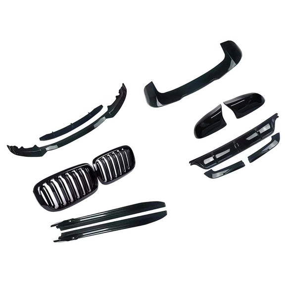 Kit de carrocería, rejilla, espejo, difusor trasero, divisor delantero, compatible con BMW X5 F15 2013-2019