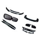 Kit de carrocería, rejilla, espejo, difusor trasero, divisor delantero, compatible con BMW X5 F15 2013-2019-14