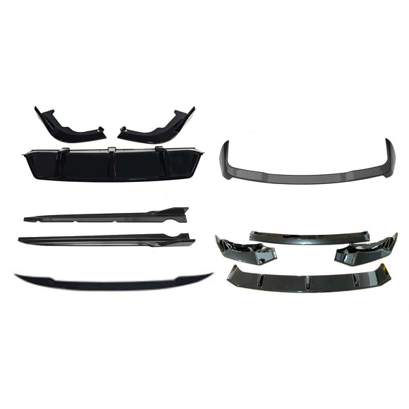 Kit de carrocería, divisor delantero, labio, difusor trasero, falda compatible con BMW X5 G05 2019-2022, negro