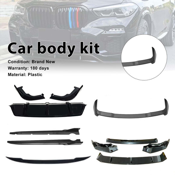 Kit de carrocería, divisor delantero, labio, difusor trasero, falda compatible con BMW X5 G05 2019-2022, negro